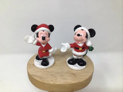 Topper de pastel de PVC vintage de Mickey y Minnie de Papá Noel y la señora Claus Applause Foto 1 de 4