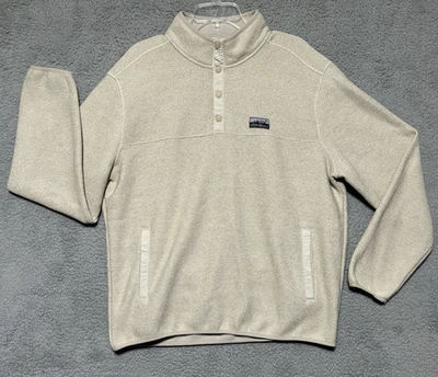 Eddie Bauer Strick Fleece Pullover 1/4 Knopf Pullover Haferflocken Herren Large - Bild 1 von 4