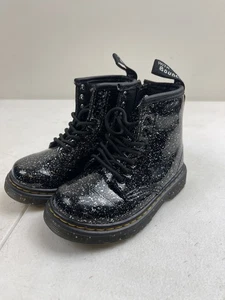 Stivali da combattimento Dr. Martens Black Sparkle 1460 bambino taglia 7 - Foto 1 di 8