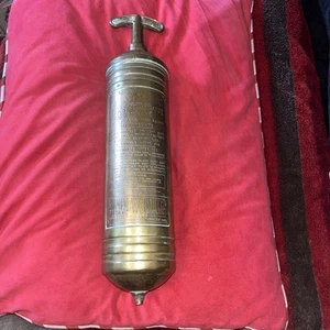 SUPERB RARE VINTAGE BRASS AUTO MINIMAX D MAJOR CLASSIC CAR FIRE EXTINGUISHER - Picture 1 of 9