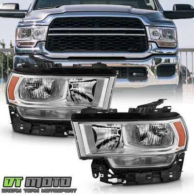 Par de faros halógenos cromados izquierda+derecha para Ram 2500 3500 2019-2024 Foto 1 de 4