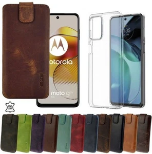 Hülle für Motorola Moto G73 5G Tasche Leder Schutz Etui mit Silikon Case passend - Photo 1/20