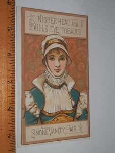 BULLS EYE TOBACCO - TARJETA PUBLICITARIA ERA 1880-1910 - TAMBIÉN NOMBRE RACISTA - Imagen 1 de 2