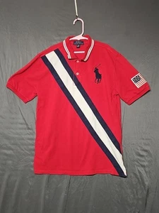 Polo Ralph Lauren Kids Large 14-16 Big Pony  Red With Blue & White Sash #146 - Picture 1 of 5