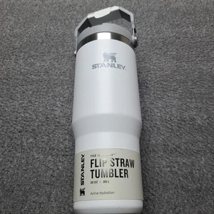 Stanley IceFlow Flip Strohhalm Becher 30 Unzen Weiß Edelstahl Reisebecher Griff - Bild 1 von 7
