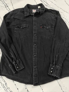 Levi’s Langarm Jeans Pearl Snap Gr. XL DAMEN Wmns schwarz grau Western  - Bild 1 von 9