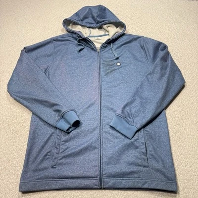 Y2K DC Shoes Men’s Hoodie Full-Zip Blue Skater Grunge Goth Sweatshirt Sz XL - Image 1 of 4