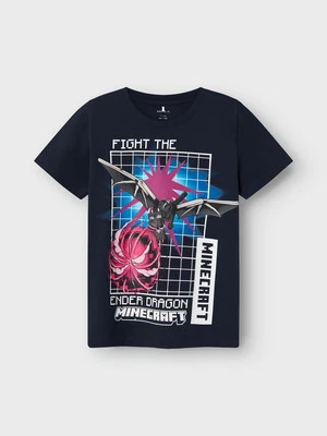 NAME IT kurzarm T-shirt NKMMosk dunkelblau Minecraft Ender Dragon 116 - 146/152