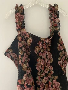 Maurice Maxi Boho Cruise Summer Resort Wedding Party black floral print 3X NWT - Picture 1 of 18