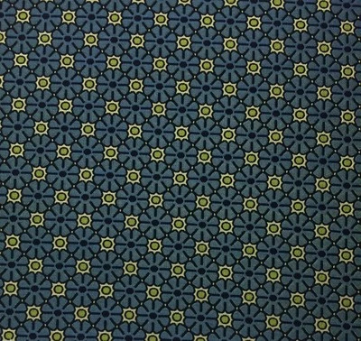 ROBERT ALLEN POLKA FLOWERS BLUE GREEN DOTS JACQUARD UPHOLSTERY FABRIC BY YD 54"W - Image 1 of 4