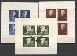 Ungarn 1942. Rotkreuz IMPERF Blätter, gebraucht CTO Mi.: 696-698 B / 100 EUR - Bild 1 von 1