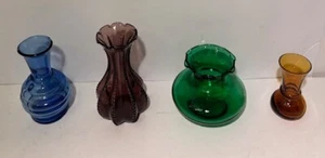 Lot of 4 jeweled tone small vases - Picture 1 of 2