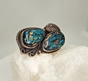 Navajo Türkis Ring signiert JP (Jane Popovich) Sterlingsilber Ringgröße 3 - Bild 1 von 9