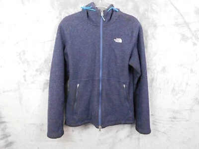 North Face Jacket Mens Medium Navy Blue Wool Hooded Sherpa Lined Coat Winter - Image 1 of 4