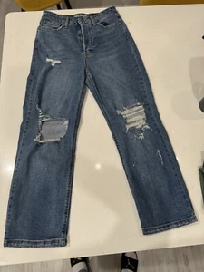 Wild Fable Jeans Size 6 High Rise Straight Leg Light Wash Distressed Please Read - Picture 1 of 13