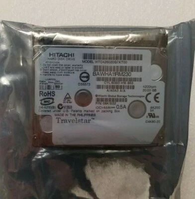 NEW Travelstar C4K60 HTC426020G7AT00 20GB 4200RPM 1.8" 08K1532 IBM X40 X41T HDD - Image 1 of 2
