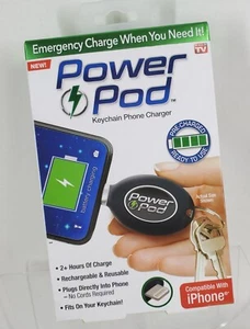 Power Pod Keychain Emergency Phone Charger 2+ Hours IPHONE See Pics for Compatib - Picture 1 of 8