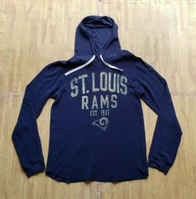 St. Louis Rams NFL Textured Long Sleeve Hooded Shirt Medium M LA Los Angeles - Image 1 of 4