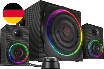 Speedlink GRAVITY CARBON RGB PC Lautsprecher 2.1 Soundsystem Bluetooth - Mit Sub