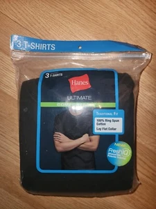 3 Pack Hanes Ultimate ComfortSoft Black  TShirt - Picture 1 of 2
