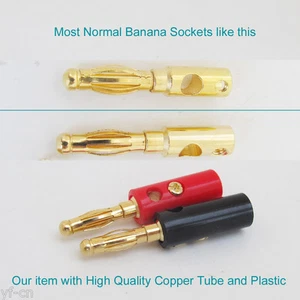 1pair Gold Plated Copper Lantern 4mm Speaker Test Wire Cable Screw Banana Plug - Picture 1 of 6