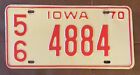 Iowa 1970 LEE COUNTY License Plate # 56 4884