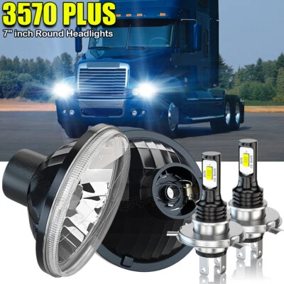 fit Freightliner Century Class 7inch Round LED Headlights Hi/Lo Beam Light Pair - Image 1 of 4