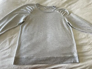 Haven Well Within Soft Knit Top Size Small Gray White Stripe Long Sleeve Lounge - Picture 1 of 6