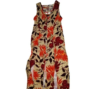 Scarlett Maxi Dress Floral Print Sleeveless Button Front Casual Size 16 - Picture 1 of 13