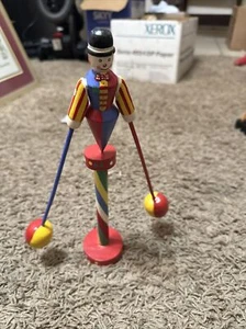 Wooden Balancing Toy Man Balance Pendulum Vintage rare complete and works - Picture 1 of 11