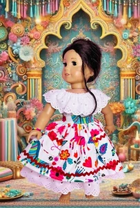 Vestido Fiesta Dance Dress fits 18" dolls - Picture 1 of 8