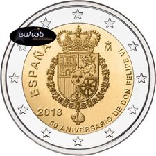 Pièce 2 euros commémorative ESPAGNE 2018 - Anniversaire du Roi FELIPE VI - UNC