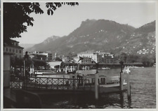 Suisse, Lugano, bords du lac Vintage print,  Tirage argentique  12x17  Cir