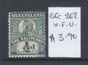 QLD QV 1/2d GREEN SG 262 VFU - Picture 1 of 2