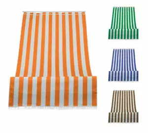 Tenda da Sole Esterno Balcone Veranda con Anelli a Righe Rigata ARANCIO - Imagen 1 de 4