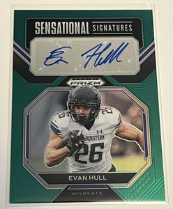 2023 Panini Prizm Draft Picks Sensational Signatures Green #24 Evan Hull Auto