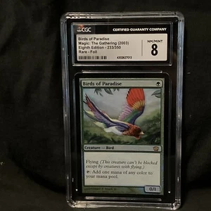 Birds of paradise Foil Eighth Edition 8th NM/MINT CGC (7013) Grade 8 Magic MTG - Picture 1 of 3