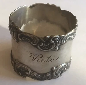 Gorham Sterling Silver Napkin Ring Serviette Holder Engraved Victor - Picture 1 of 3