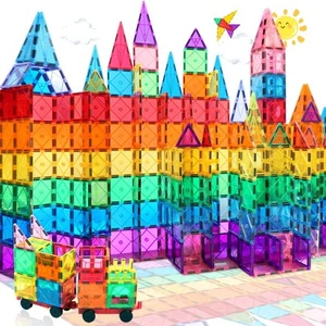 100PCS Magnetic Tiles Blocks for Kids Ages 3-5 4-8,STEM Learning Educational ... - Picture 1 of 8