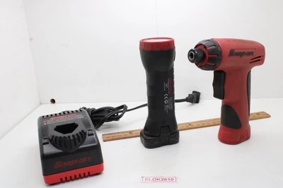 Destornillador Snap-On CTS596 9.6V 1/4", Luz LED CTLED561, Batería, Cargador EE. UU. Foto 1 de 4