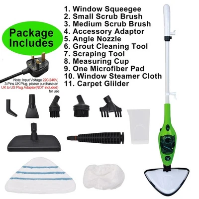 BRANDED Steam Mop Cleaner 10-in-1 with Convenient Detachable Handheld Unit Floor Carpet
