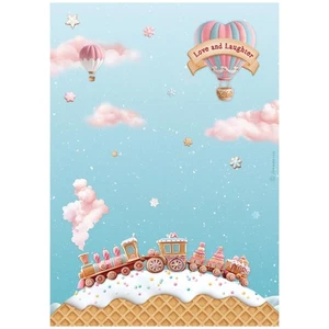 Stamperia A4 RICE PAPER - CANDY CHRISTMAS - TRAIN - Decoupage - Picture 1 of 1