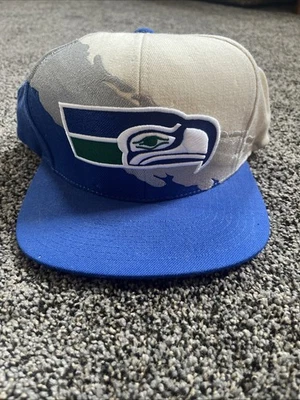 Seattle Seahawks Diente de Tiburón Retro NFL De Colección SnapBack Sombrero Mitchell & Ness Gorra Foto 1 de 4