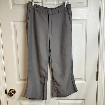 Banana Republic Heritage Collection Linen Wide Leg Crop Ankle Pants Size 6 Gray - Image 1 of 4