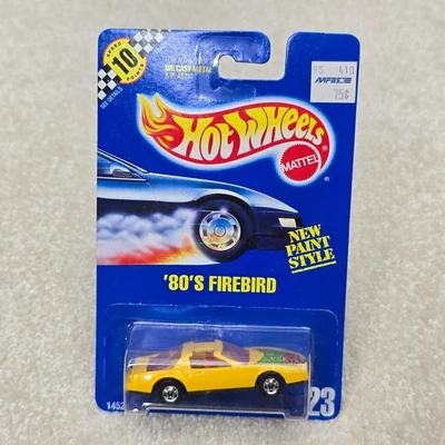 Tarjeta azul Hot Wheels Firebird de los 80 #23 1993 nueva Foto 1 de 4