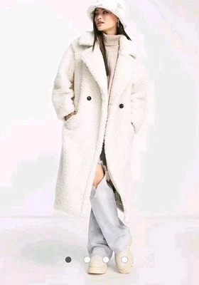 Abrigo de peluche largo Ugg Gertrude invierno blanco agotado talla L $268 relajado nuevo con etiquetas Foto 1 de 4