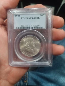 1948 Franklin Half Dollar PCGS MS-64 Full Bell Lines! First Year Coin! - Picture 1 of 2