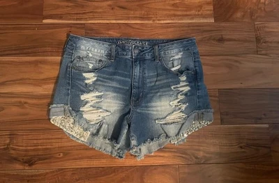 American Eagle Outfitter Stretch Denim Shorts Hi Rise Festival Size 14 - Image 1 of 2