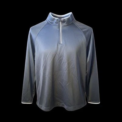 Alleson Athletic Youth Quarter-Zip Performance Pullover – Gray Long Sleeve –... - Imagem 1 de 4