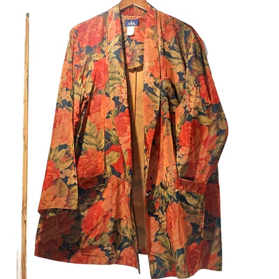 Chaqueta Topper Floral Otoño Artística Años 90 OBR Para Mujer Talla L Transición De Gran Tamaño Foto 1 de 4